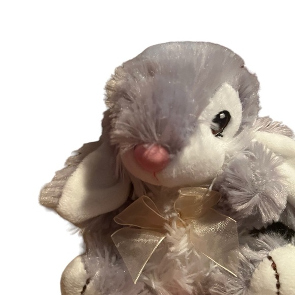 Dan Dee Bunny Rabbit Gray White Stuffed‎ Animal Easter Soft Plush Spring 6 inch - Picture 1 of 8